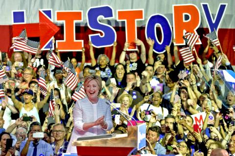 Hillary Clinton claims historic victory - Taipei Times
