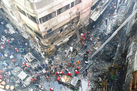 Old Dhaka fire kills 81 - Taipei Times