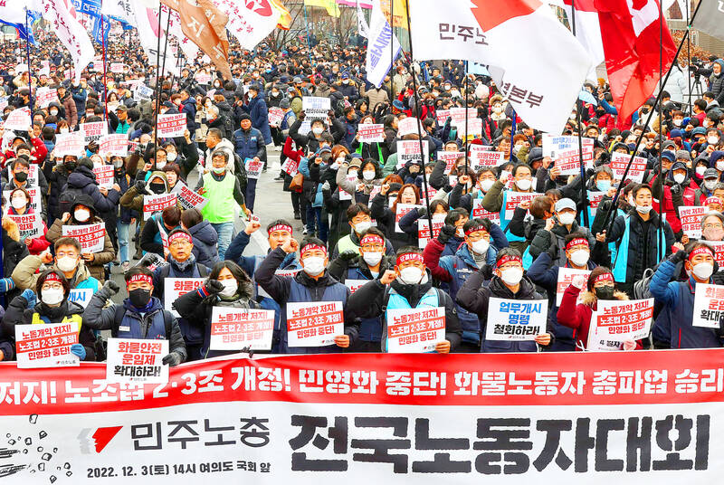 S Korean truckers vote to end nationwide strike - Taipei Times