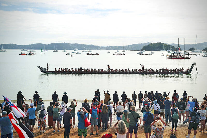 Thousands gather in New Zealand on Waitangi Day - Taipei Times