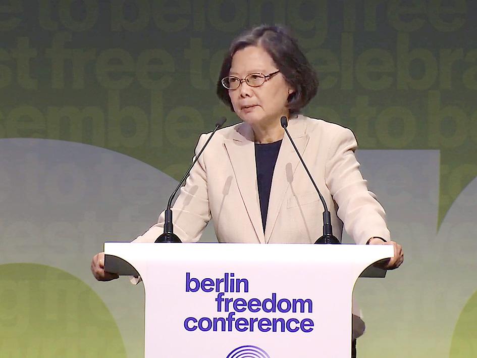 Tsai emphasizes resilience at Berlin freedom conference