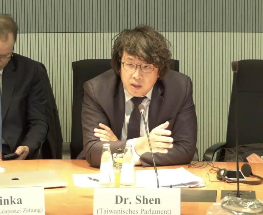 Shen urges ‘fearless’ stance against China at German parliament