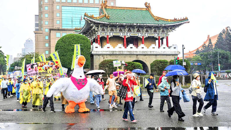 Vegan advocates march in Taipei