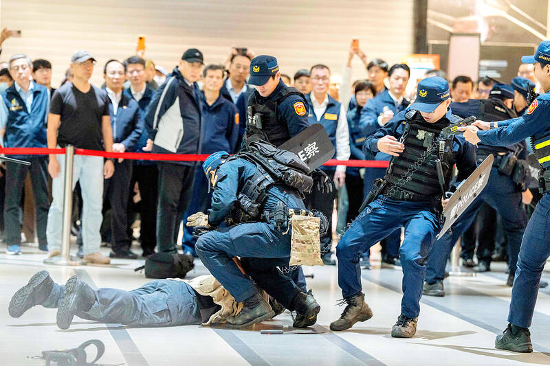 Taipei holds attack drills at transport hub