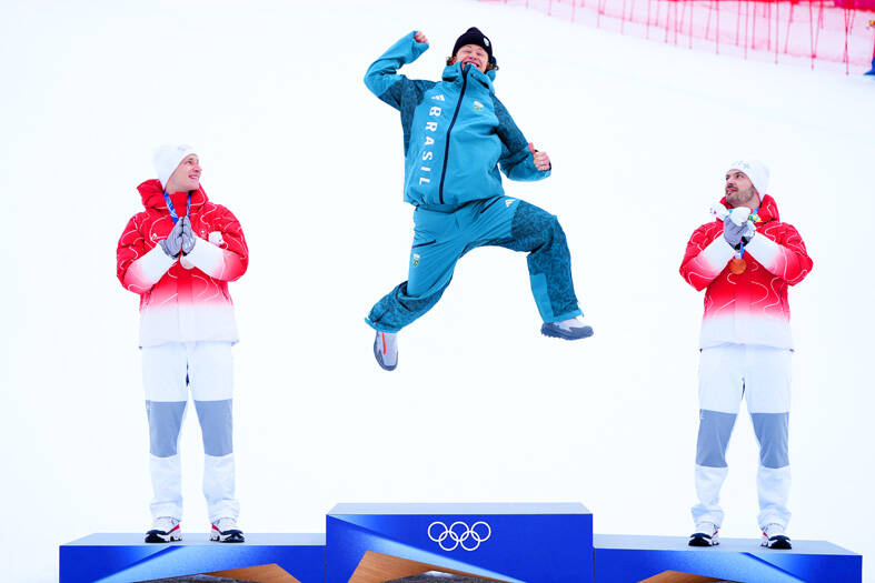 Brazil’s golden boy brings samba, fashion to slopes