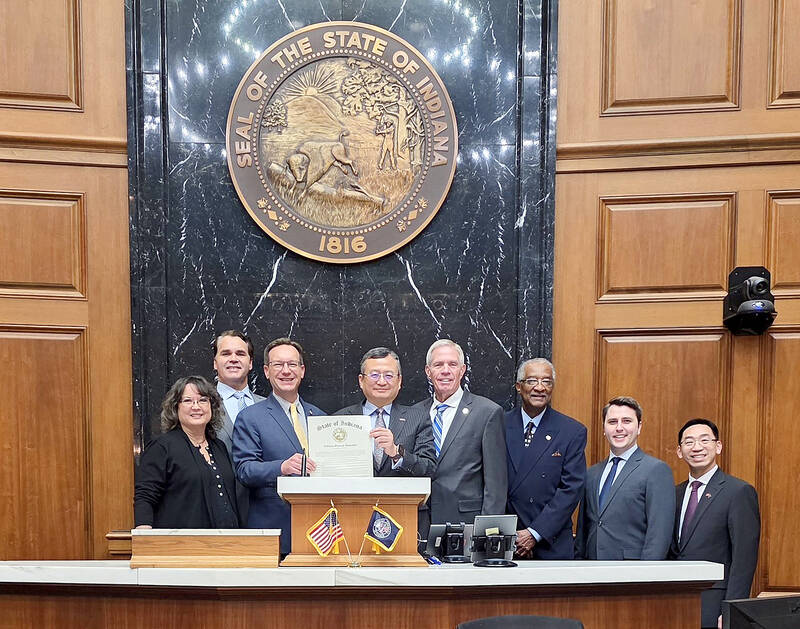 Indiana lawmakers pass pro-Taiwan resolution