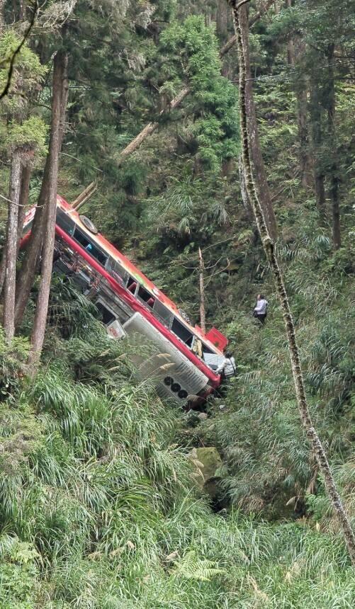One dead, seven injured in Nantou bus crash