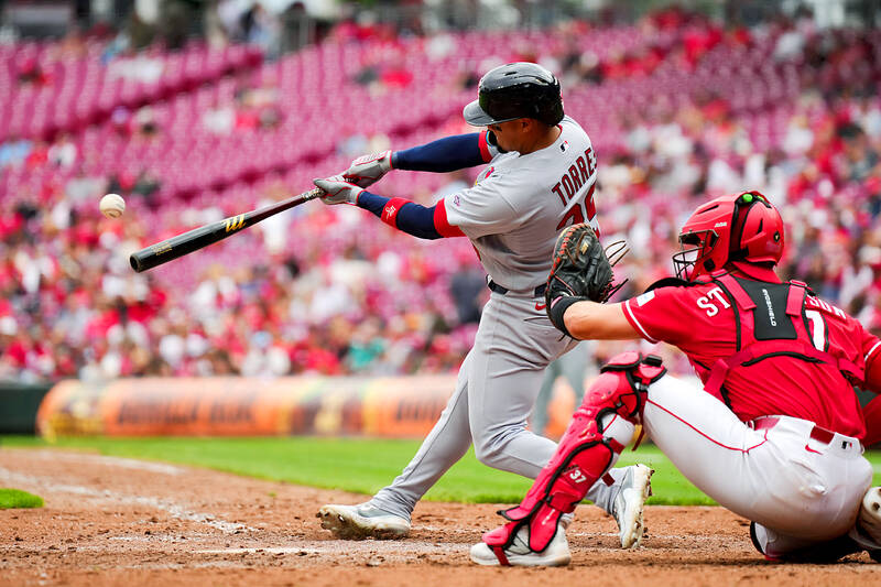 Torres homers in MLB, after 11 years in minors