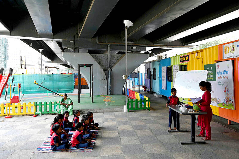 India flyover school offers lifeline to street children
