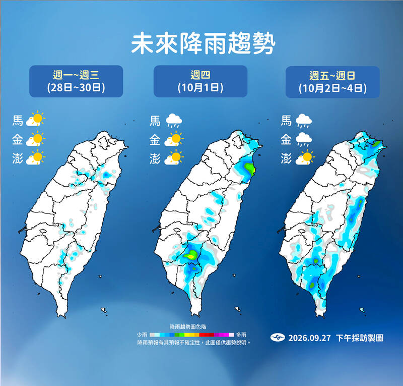 Mostly dry weather to give way to showers Thursday